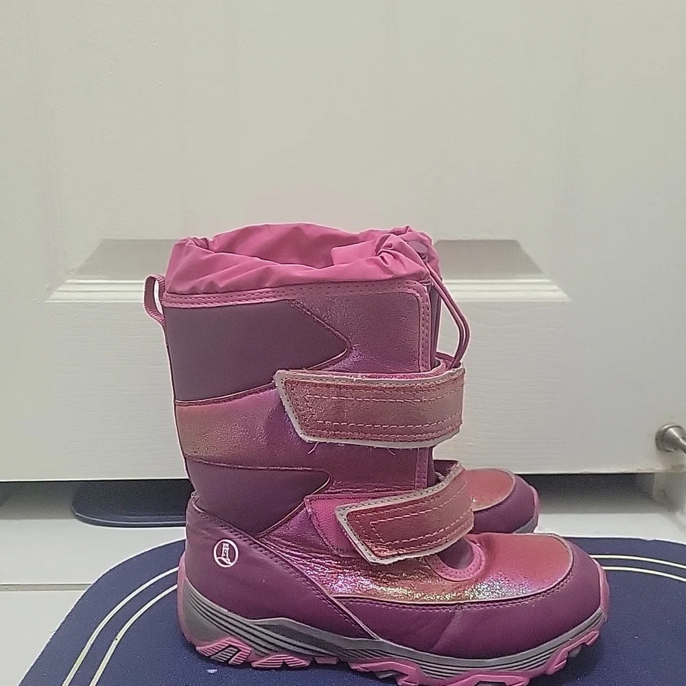 Lands' End Girls Pink/ Purple Snowboots  Insulated Waterproof‎ Size 4M